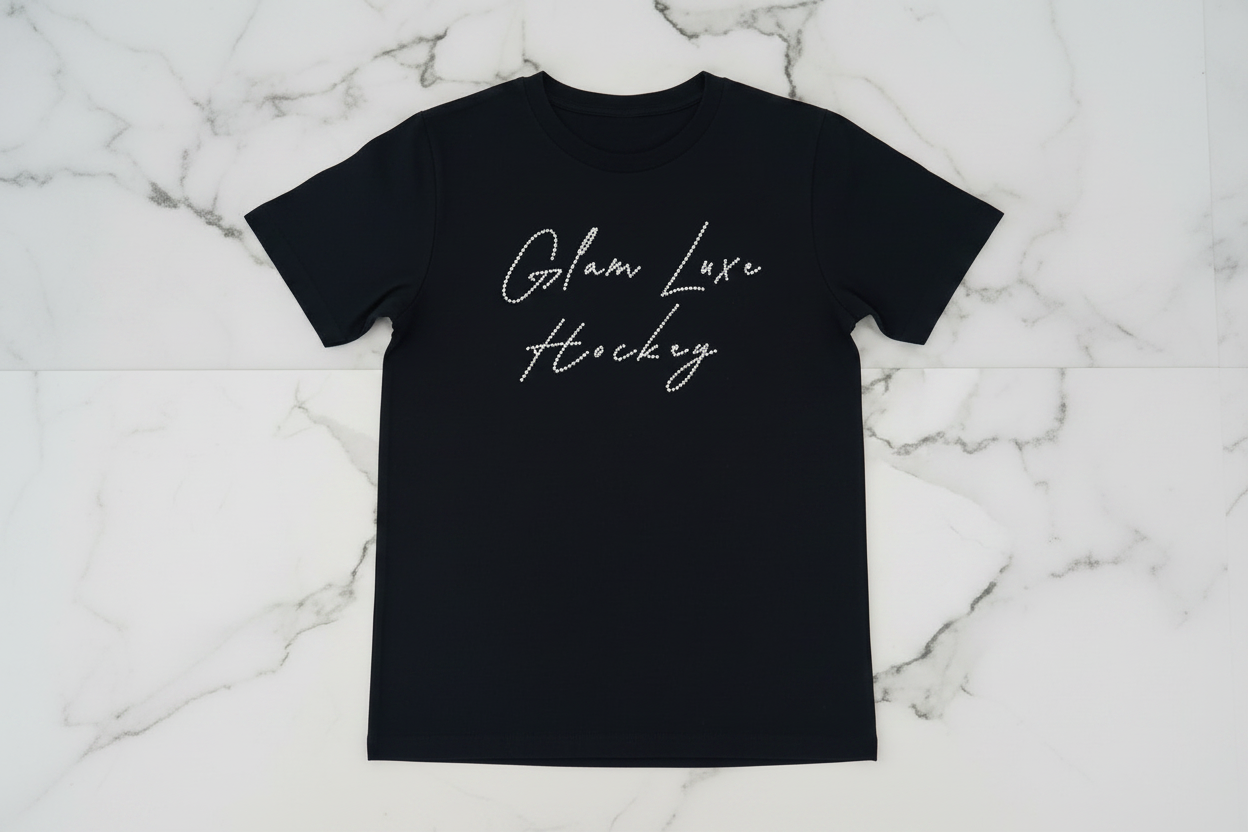 Glam Luxe Hockey Tee – Rhinestone
