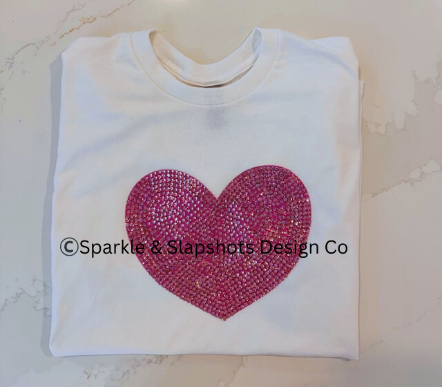 Love Heart Tee - Rhinestone