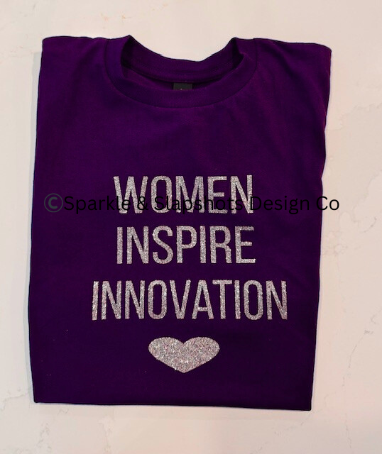 Women Inspire Innovation - Girls Glitter Tee with heart