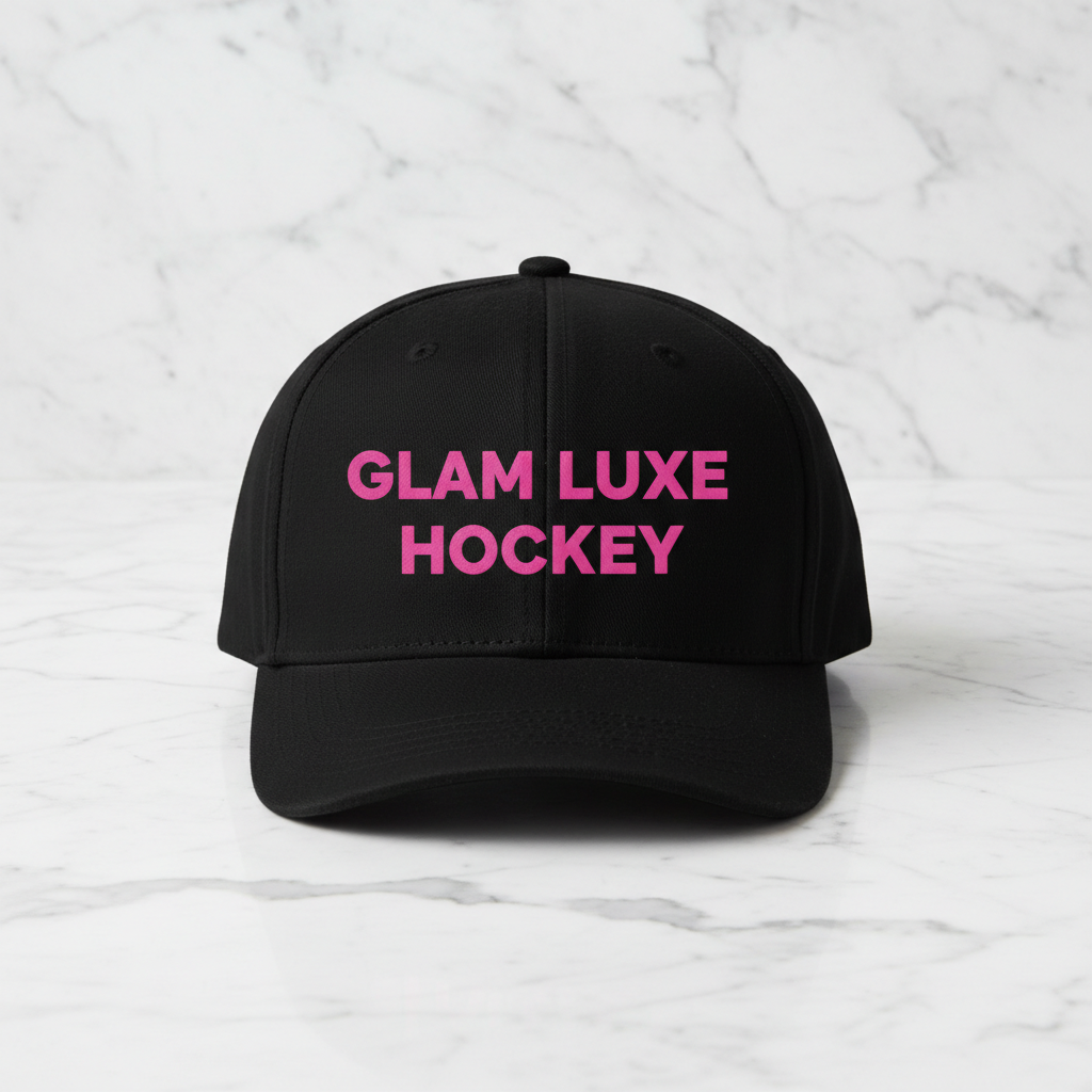 Black Cap Hot Pink Vinyl Lettering