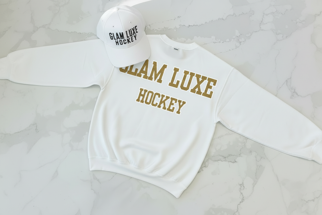 Glam Luxe Hockey – White Border on Lettering