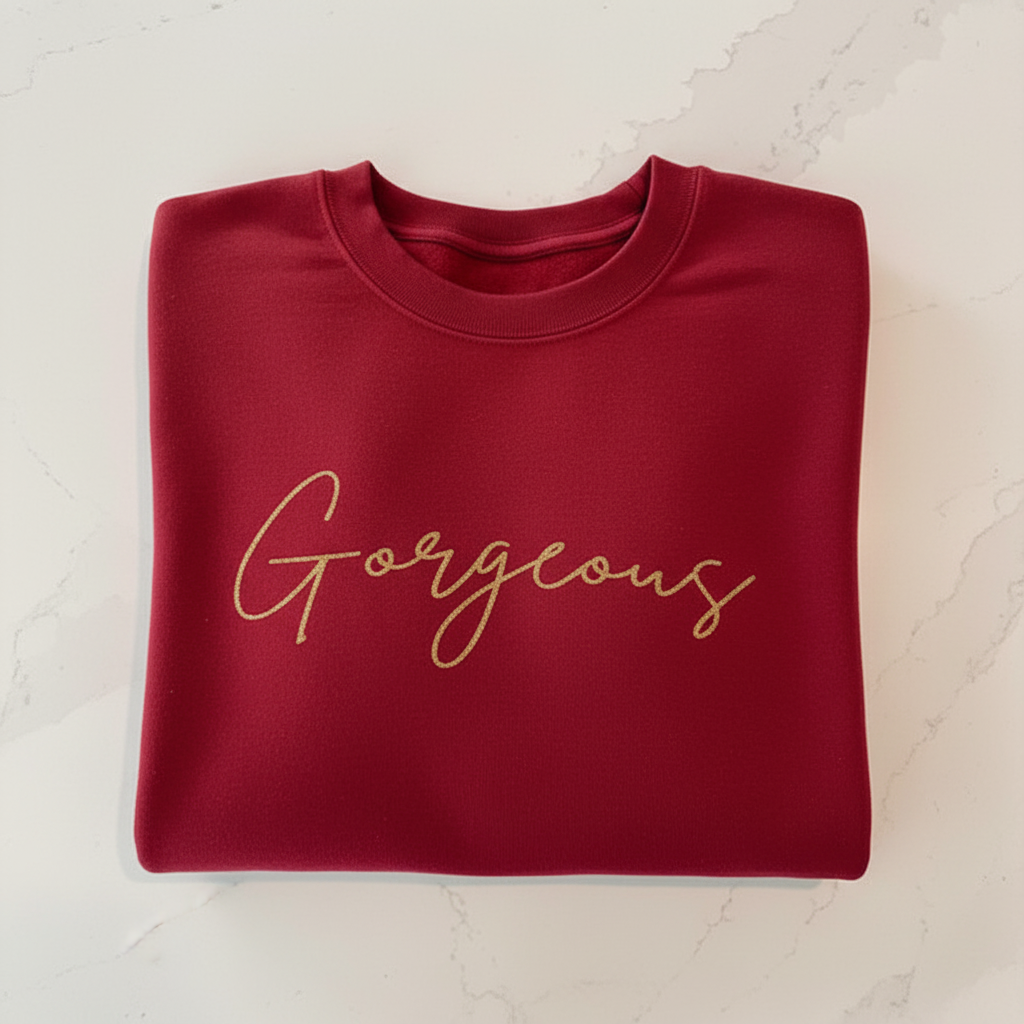 Gorgeous on red sweater - no tag