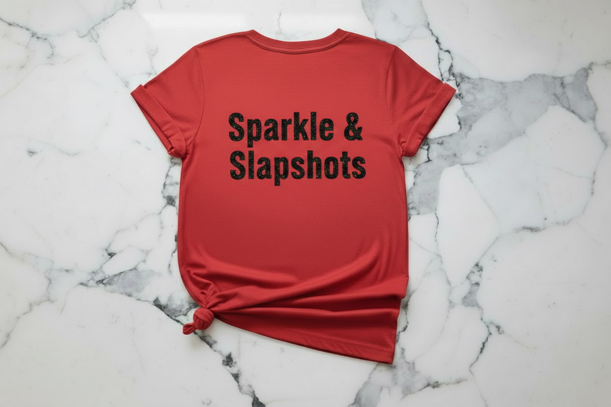 Sparkle & Slapshots- Canada Glitter Tee