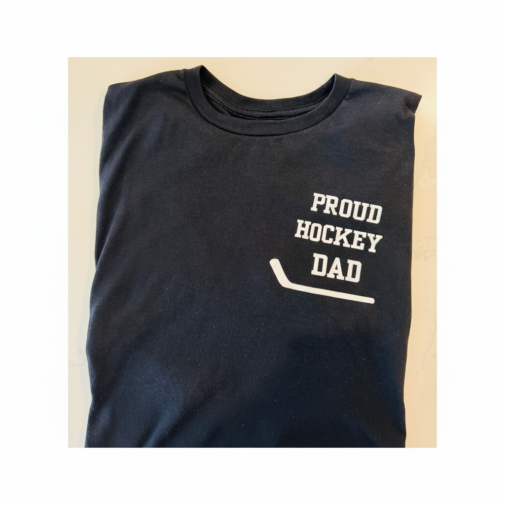 Proud Hockey Dad on gray