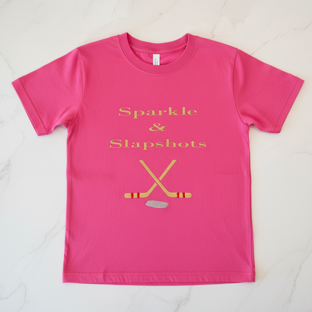 Sparkle & Slapshots on hot pink - clean